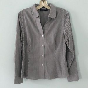 Jones New York Striped Button Down